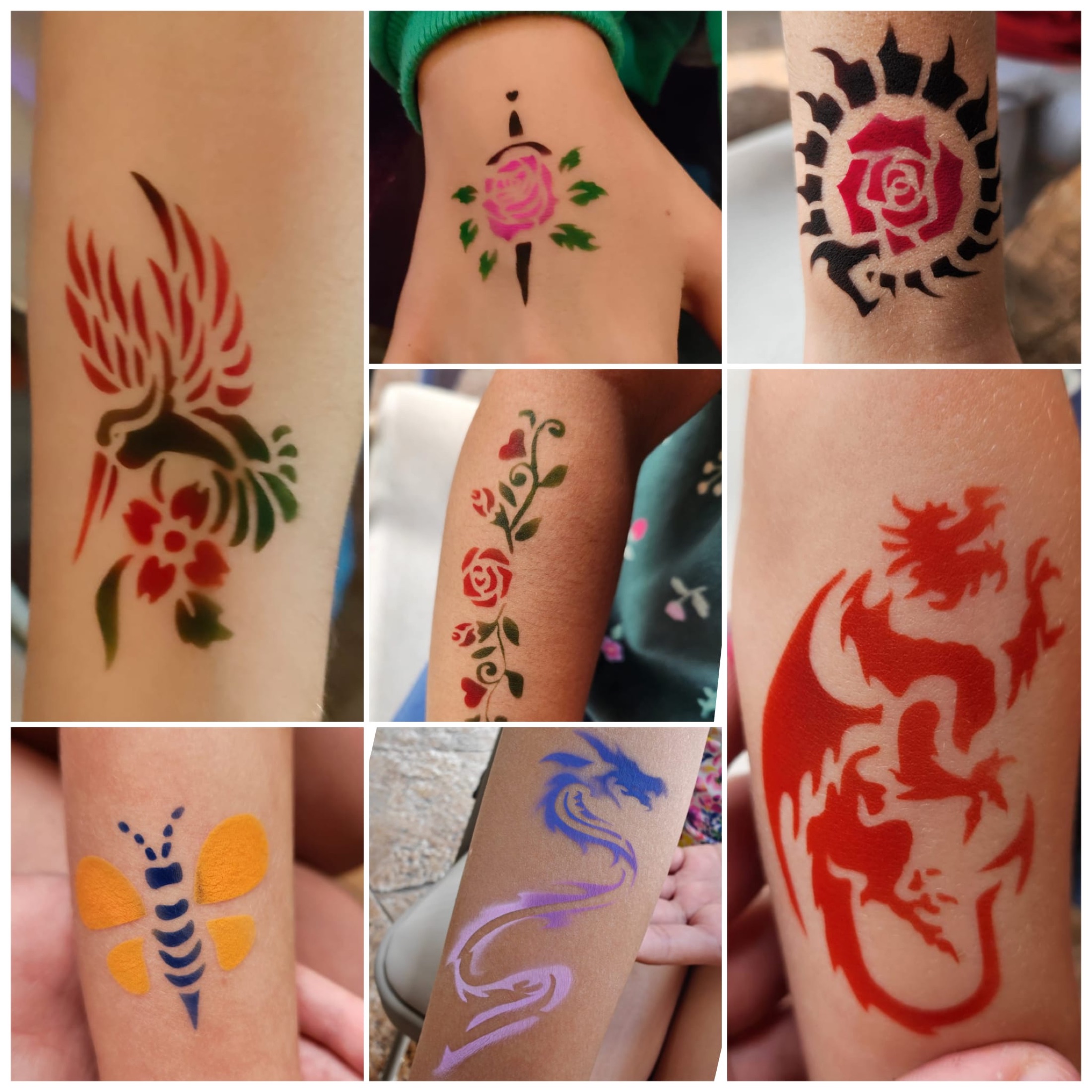Glitter tattoo closeup