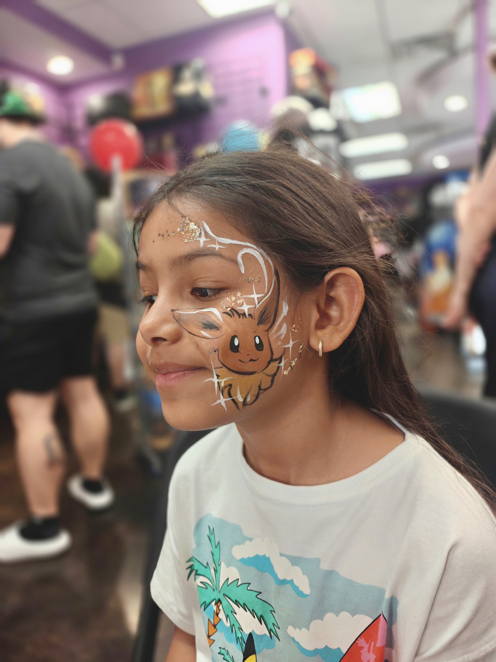 Glitter face painting